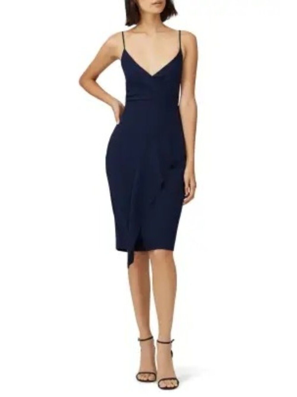 R-158. Parker Navy Tayla Ruffle Dress